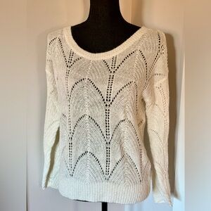 Lauren Conrad White Sweater with back Bow detail